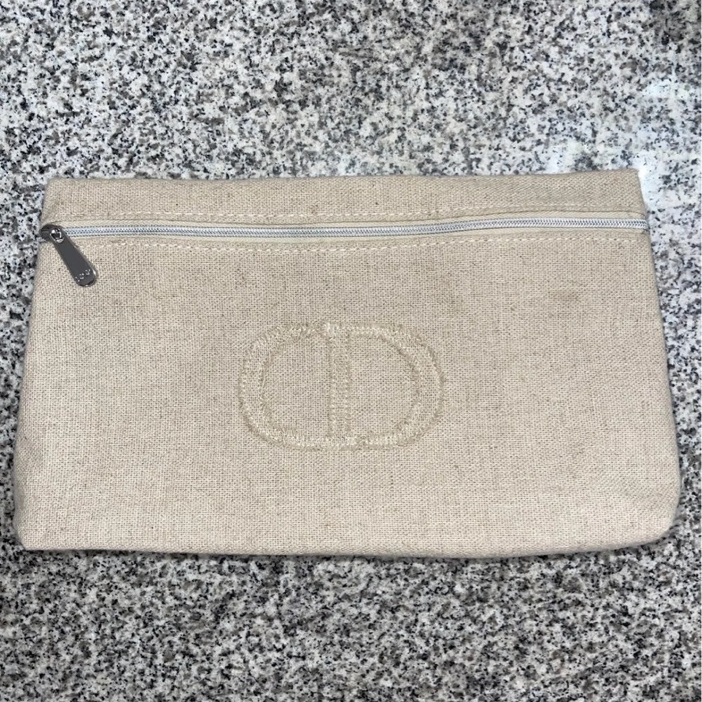 💄 NEW 〰️ DIOR Linen TROUSSE Pouch - Picture 3 of 10